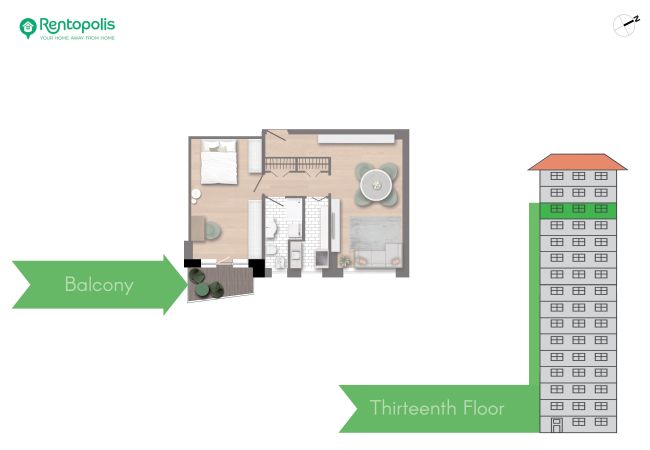 Apartment in Milano - Biancamano Skyline view - 13th floor 1 bdr with balcony in Moscova/Sempione Apartment in Milano - Biancamano Skyline view - 13th floor 1 bdr with balcony in Moscova/Sempione