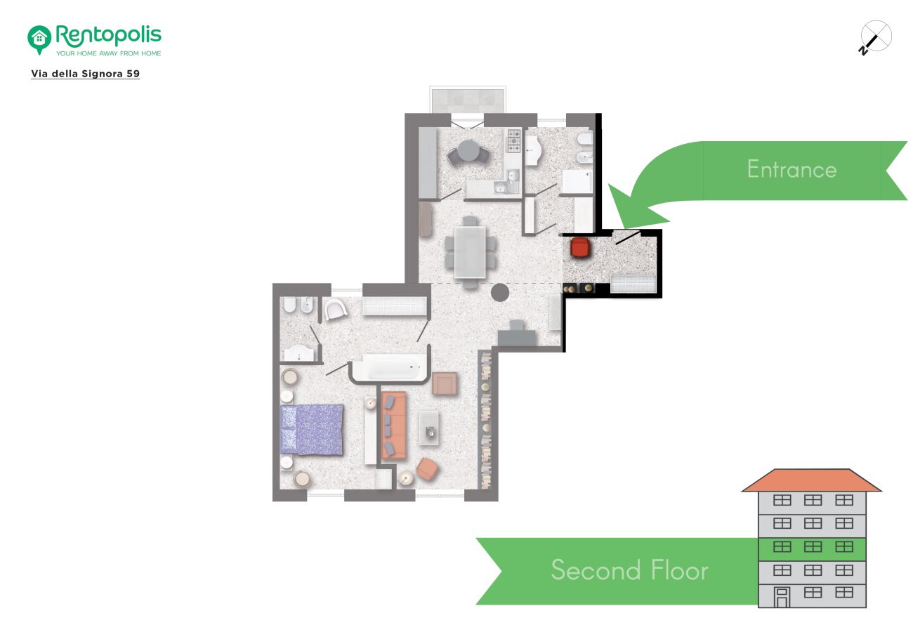Apartment in Milan - Della Signora - Elegant & charming 1-bdr apartment close to Duomo