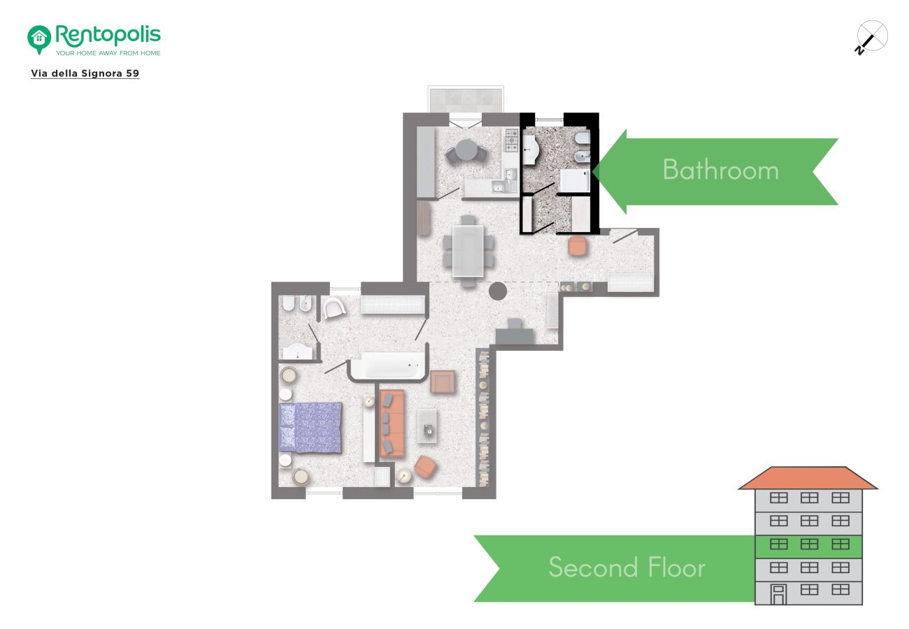 Apartment in Milan - Della Signora - Elegant & charming 1-bdr apartment close to Duomo