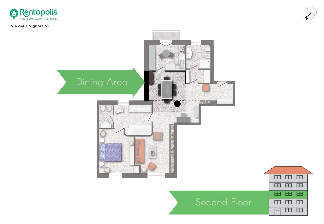 Apartment in Milan - Della Signora - Elegant & charming 1-bdr apartment close to Duomo
