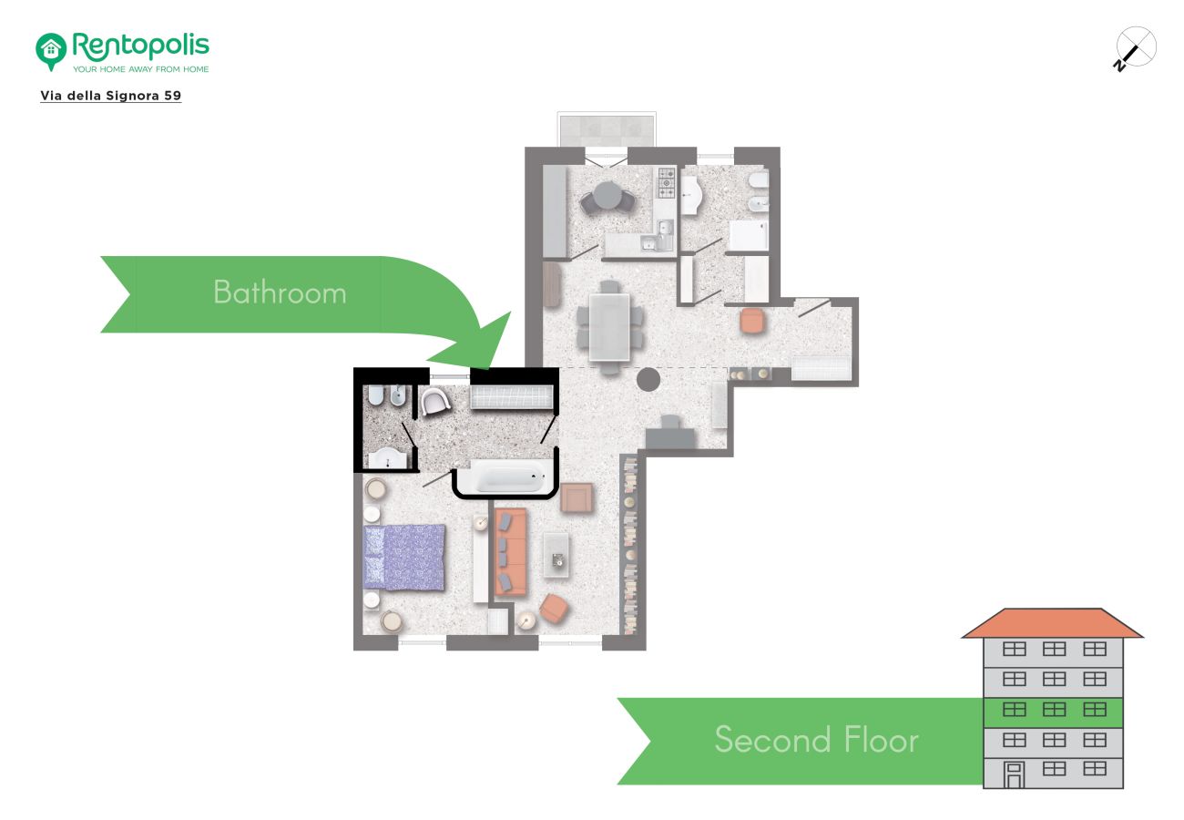 Apartment in Milan - Della Signora - Elegant & charming 1-bdr apartment close to Duomo