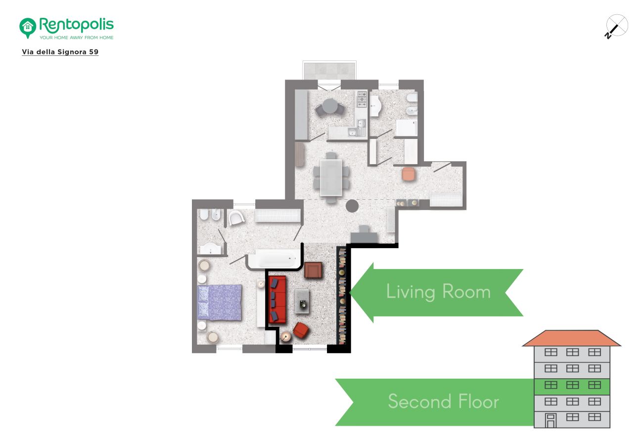 Apartment in Milan - Della Signora - Elegant & charming 1-bdr apartment close to Duomo