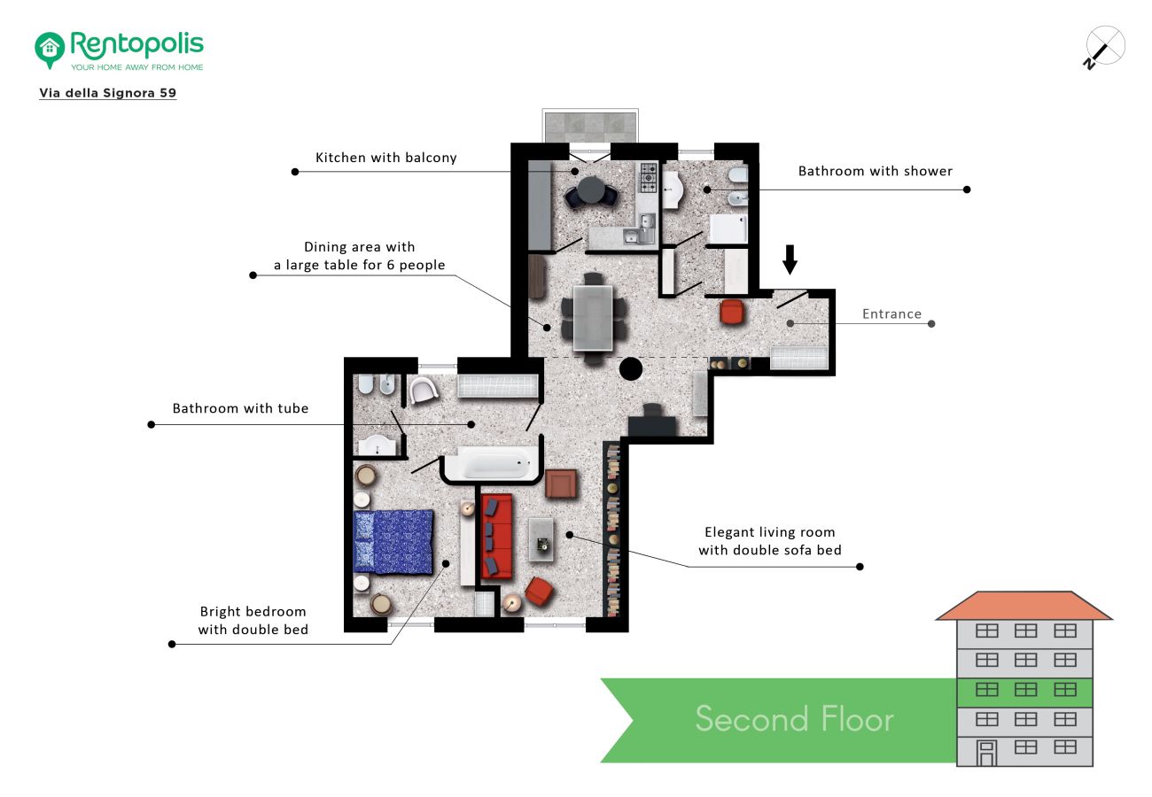 Apartment in Milan - Della Signora - Elegant & charming 1-bdr apartment close to Duomo