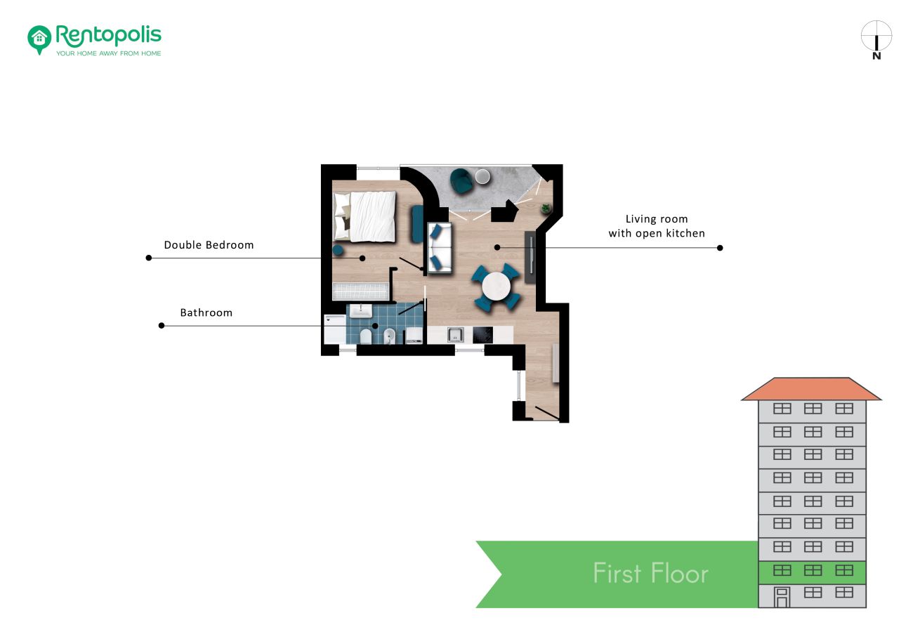 Apartment in Milan - Porta Vittoria A - Moder 1BDR with terrace, Duomo area